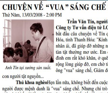 Báo CAND: Chuyện về vua sáng chế ở đất Bình Dương